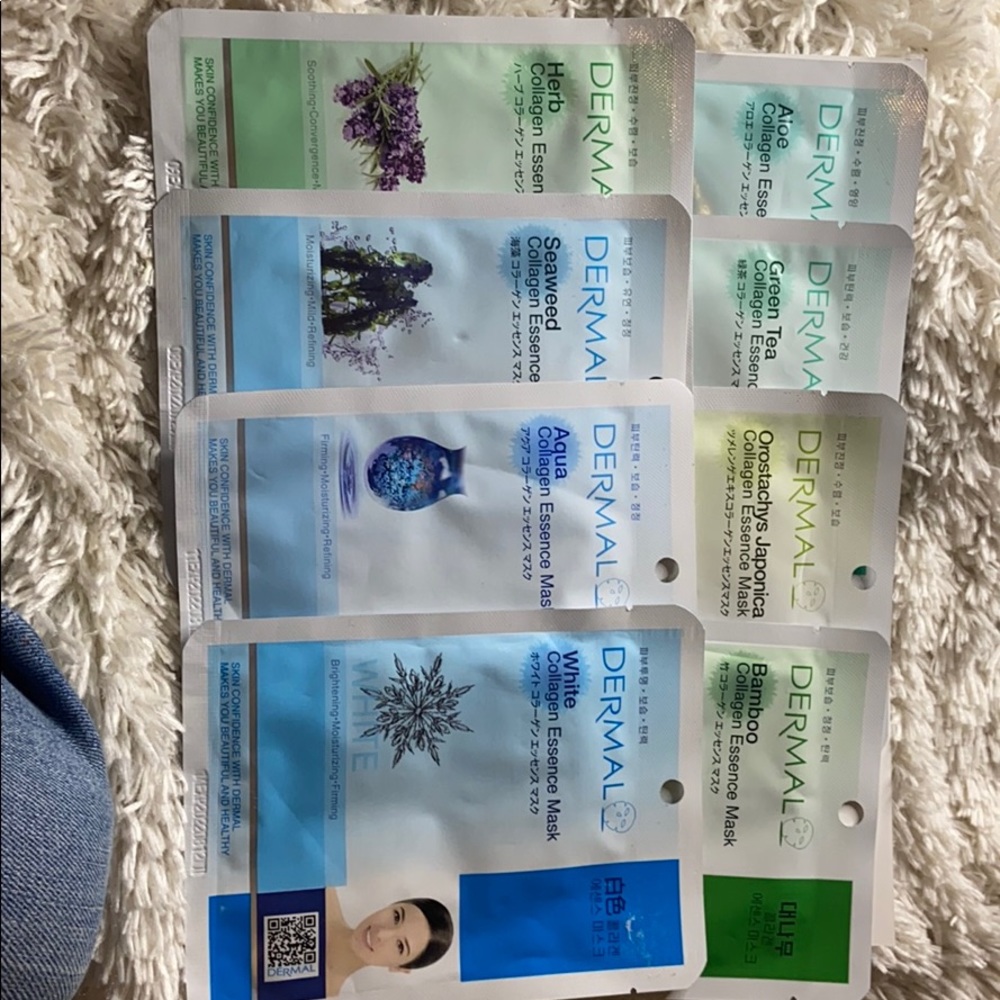 A pack of 8 sheet face mask